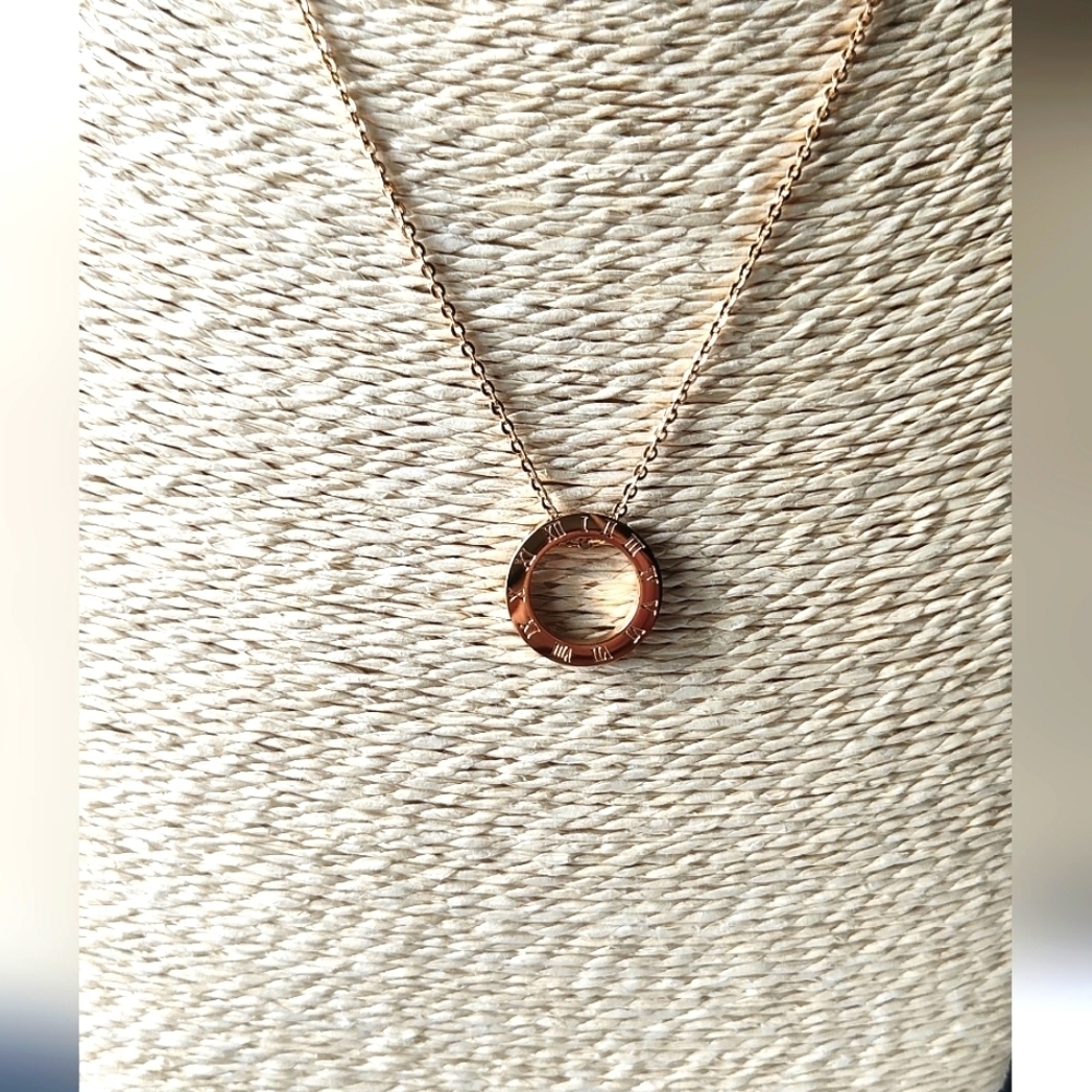 TRÏBE GOLD Colored Stainless Steel Roman Numeral Necklace & Earring Set NWT